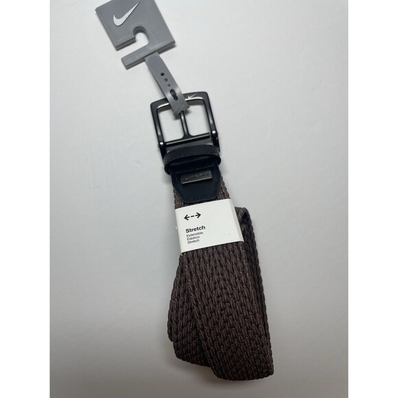 Nike G-Flex Stretch Woven Belt Men’s L 40-42 Brown/Black - Picture 1 of 15